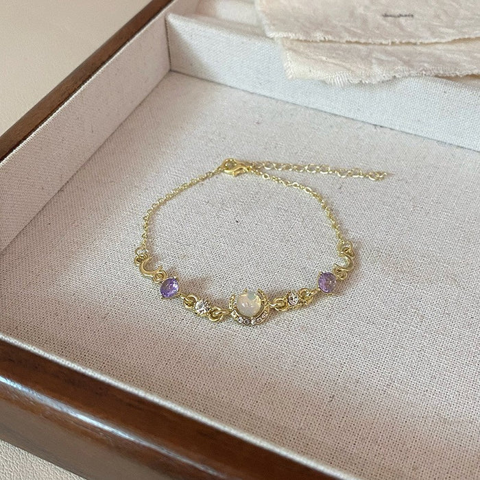 Wholesale Butterfly bracelet with niche design, high-end feel, floral zircon jewelry, versatile, light luxury, exquisite