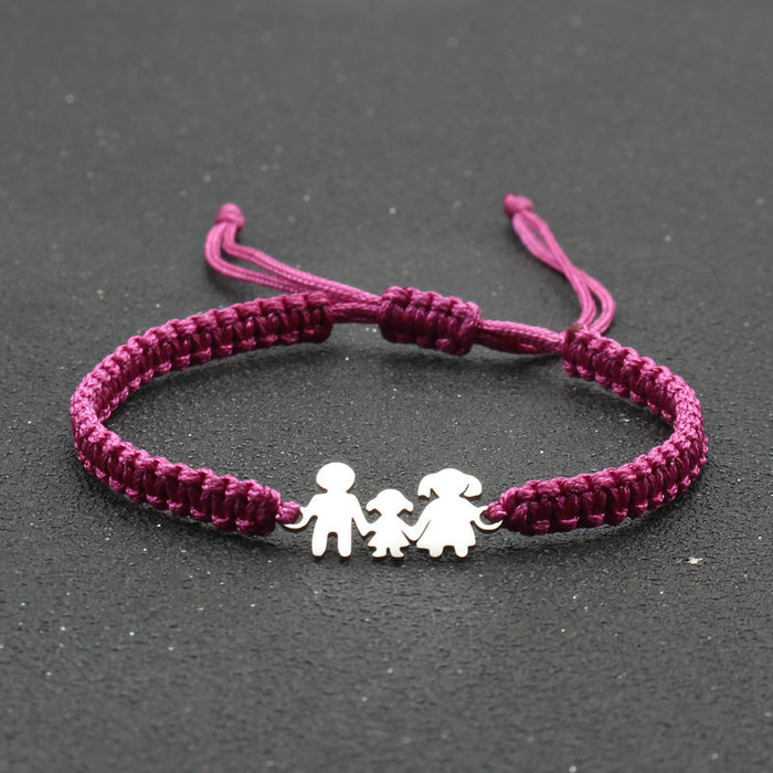 Wholesale Jewelry Stainless Steel Handmade Braided Adjustable Red Rope Bracelet Couple's Hand Rope