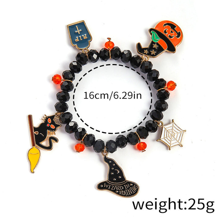 Wholesale  Element Bracelet Pumpkin Skull Ghost Cat Bat Painting Oil Color Bracelet