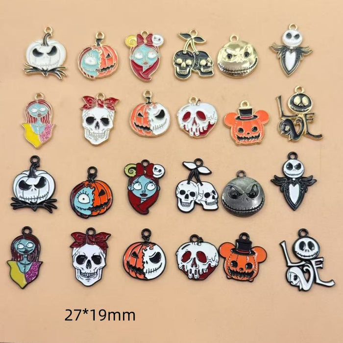Wholesale 10pcs  Series DIY Festival Decorations Witch Pendant Tombstone Hair Tie Spray-Painted Pumpkin Hanging Ornament