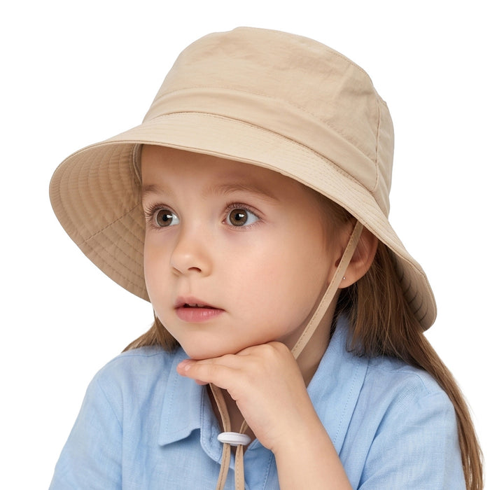 Wholesale Everyday Kids Bucket Hat Solid Light Pink Sun Protection Windproof for 2-6 Years Boutique Resale