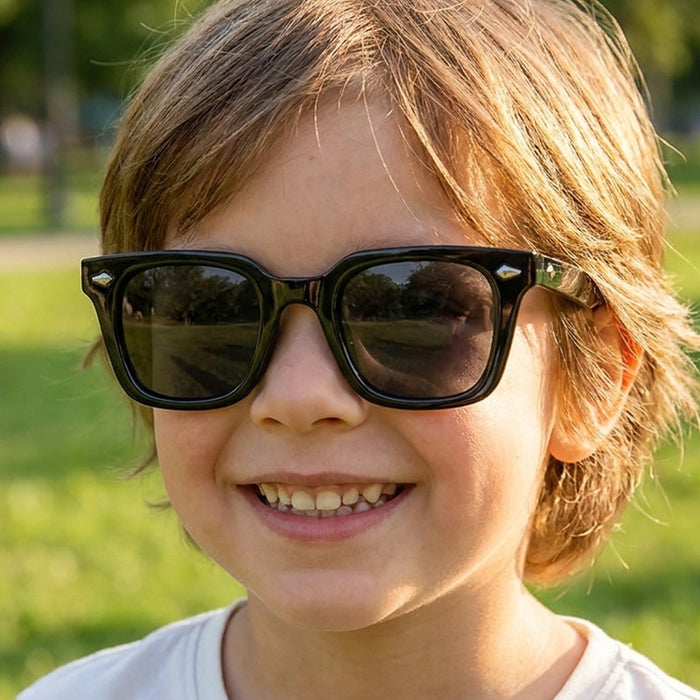 Wholesale Children' s Square Silicone Sunglasses UV400 Trendy Outdoor Fashion Accessory