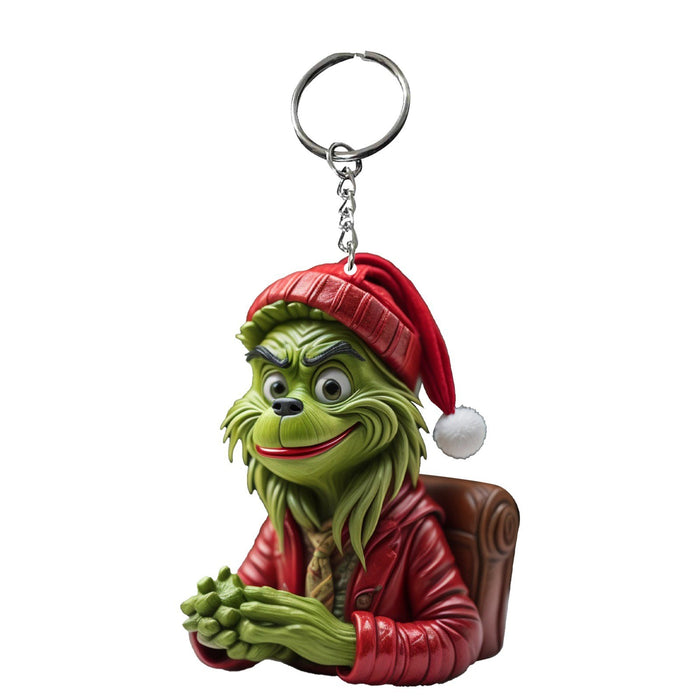 Wholesale Christmas Grinch Creative Acrylic Keychain JDC-KC-SYJ001