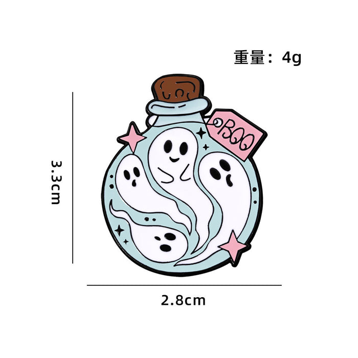 Wholesale  Badge Horror Clothes Decorations White Ghost Alloy Brooch