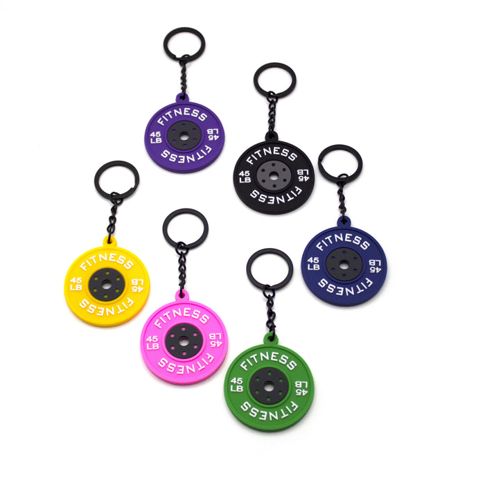 Wholesale Creative Design Cute Keychain Fitness Series Barbell Dumbbell Pendant Backpack Hanging Jewelry Key Chain