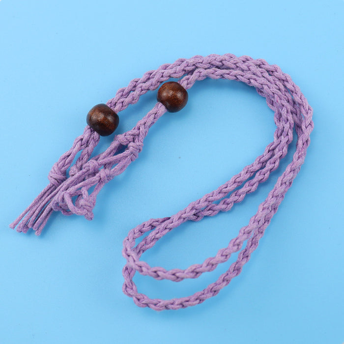 Wholesale Adjustable retractable mesh bag DIY hand woven pendant necklace