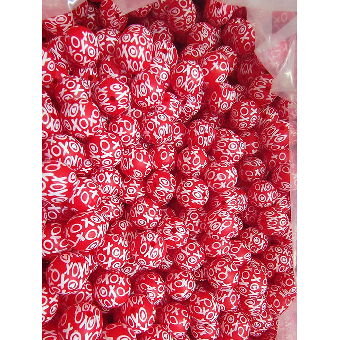 Wholesale 20pcs15mm Valentine's Day Printed Beads JDC-BDS-HongZhou007