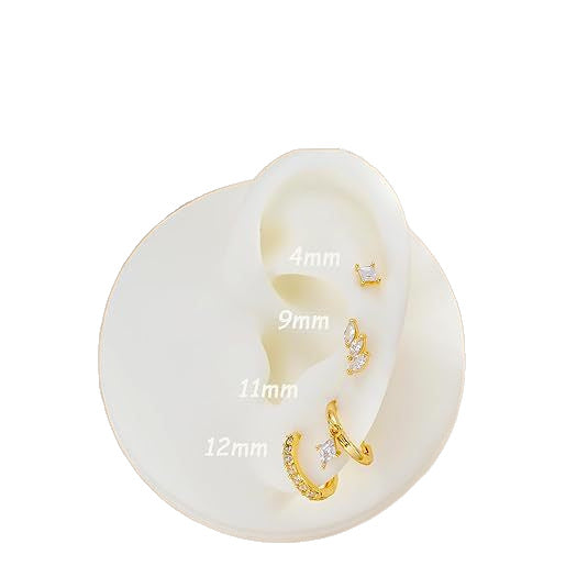 Wholesale Zircon inlaid full diamond light luxury earrings single ear set for women with diamond inlaid earrings