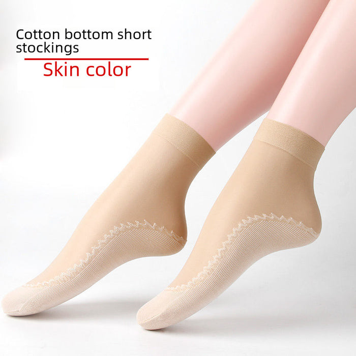 Wholesale Silk stockings, short socks, cotton soles, sweat absorbing and anti slip socks, anti hook silk midsole