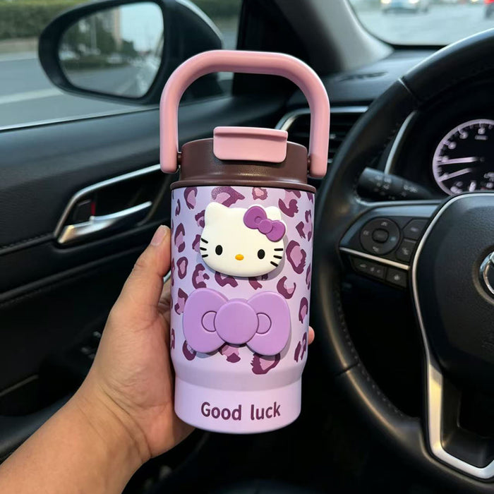 Wholesale 316 Stainless Steel Insulated Coffee Cup With Handle Leopard Print Portable For Everyday Gift