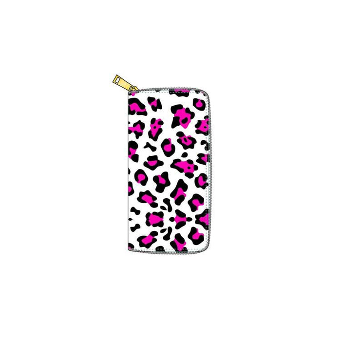 Wholesale new leopard print PU long zipper wallet JDC-WT-DengX022