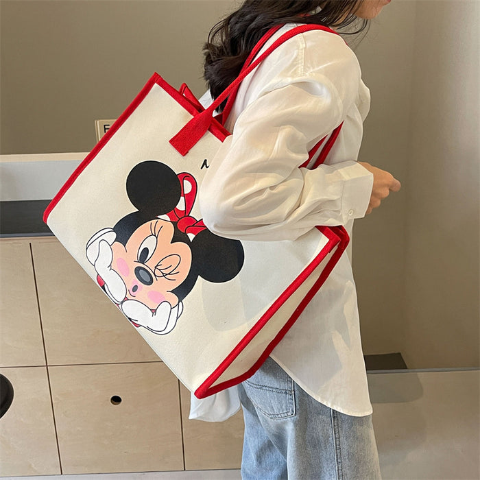 Wholesale Canvas tote bag large capacity student tutoring cartoon shoulder bag