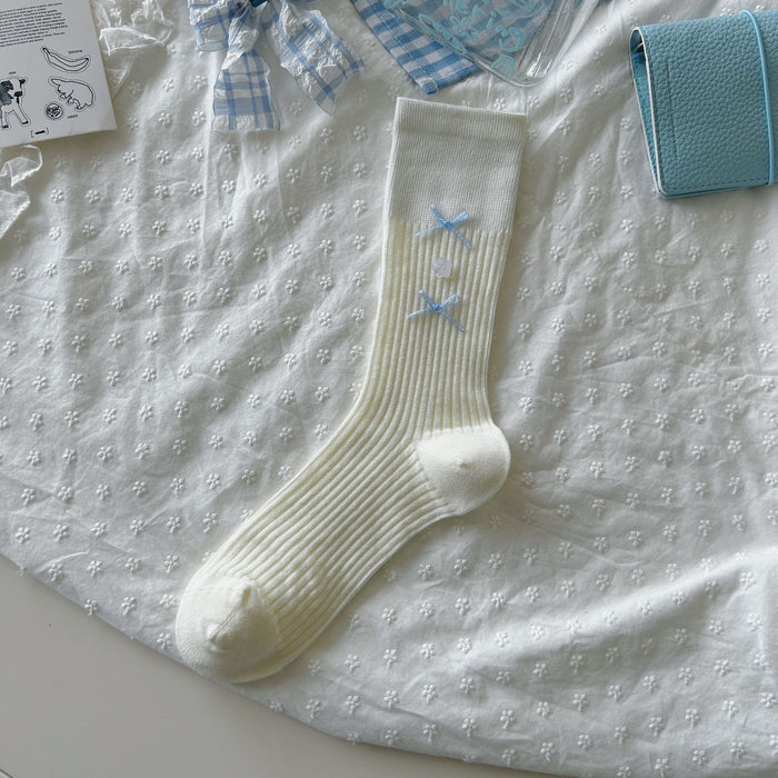 Wholesale Bow tie socks, long tube pile socks