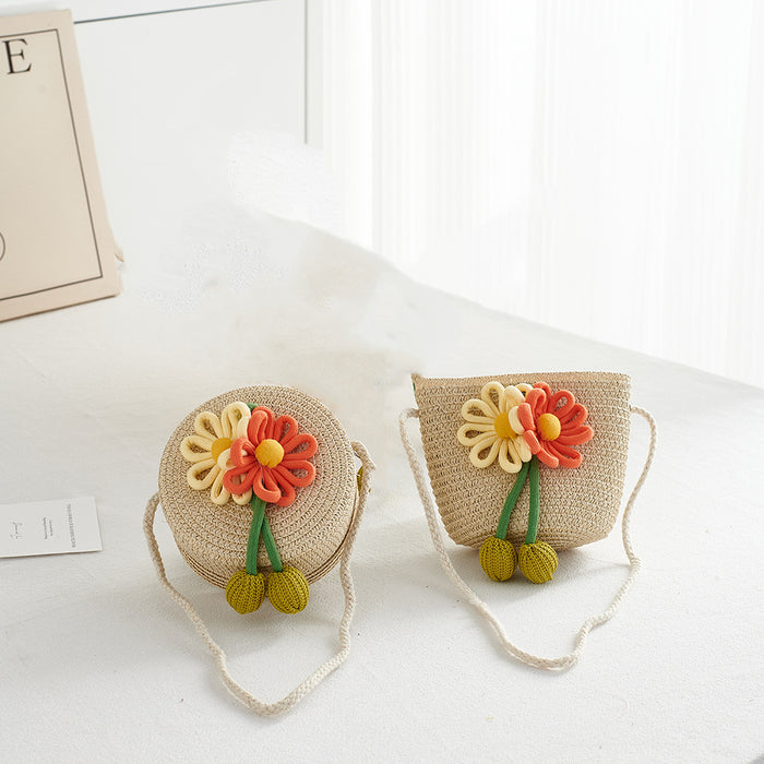 Wholesale Straw Mermaid Crossbody Bag for Girls Cute Summer Beach Purse Resale Gift