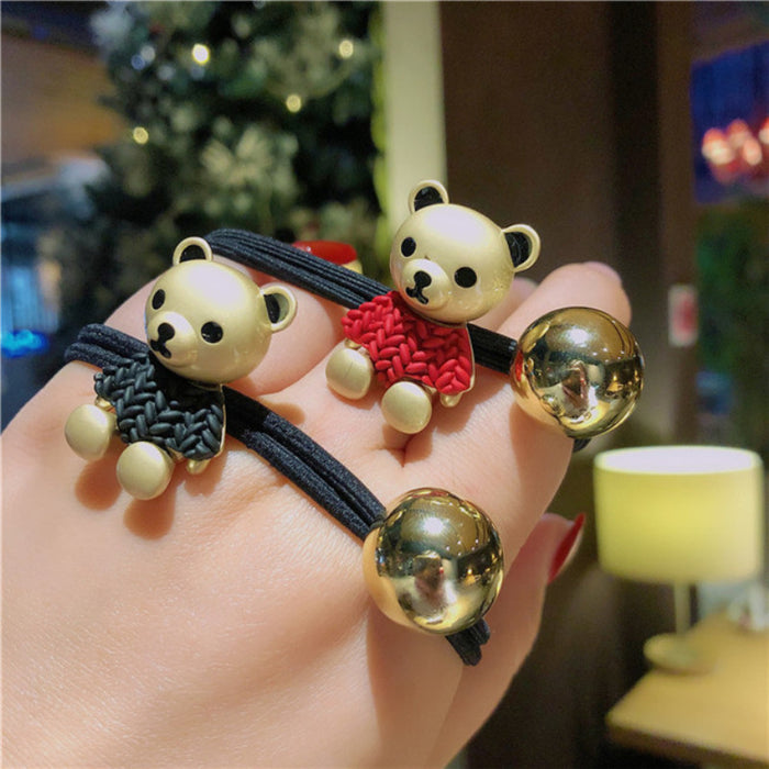 Wholesale Bear Plastic Double Layer High Elastic Hairband JDC-HS-Xieb004