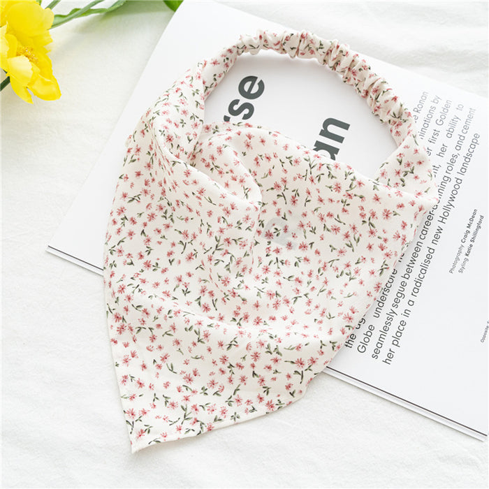 Wholesale band headscarf women's thin floral cloth triangle scarf hair accessories batch