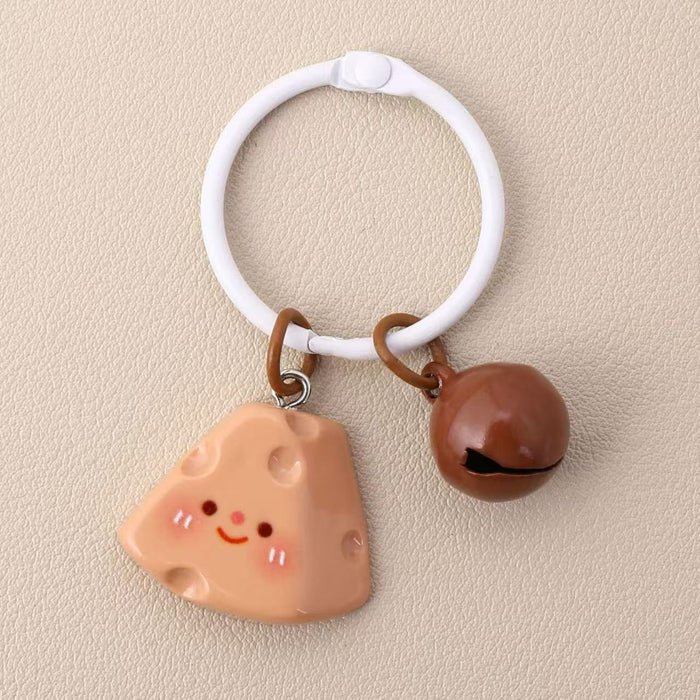 Wholesale Resin Cartoon Bunny Cheese Keychain Pendant Cute Backpack Charm For Students Birthday Gift
