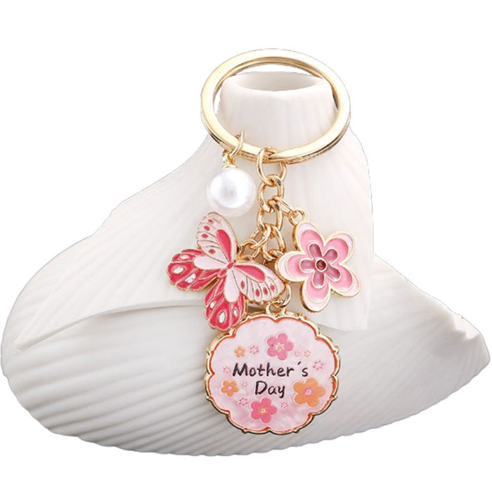 Wholesale Pink butterfly MOTHER' S DAY keychain