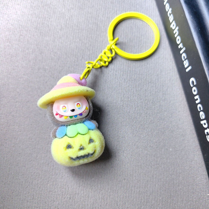 Wholesale Pumpkin  Flocking Punch Cute Phone Charm Bag Accessory