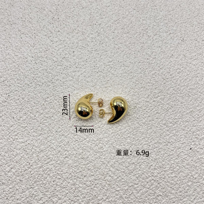 Wholesale Fashionable and high-end gold water droplet hollow earrings sell well, niche design earrings, temperament earrings