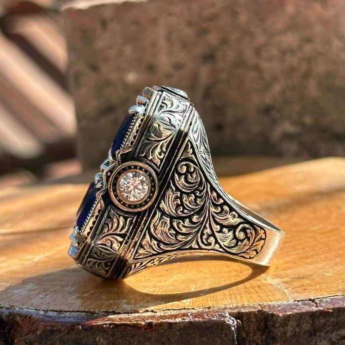 Wholesale Retro Totem Carving Pattern Ring