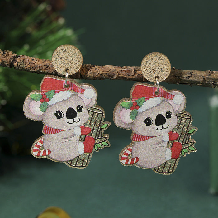 Wholesale Christmas tree earrings love acrylic earrings