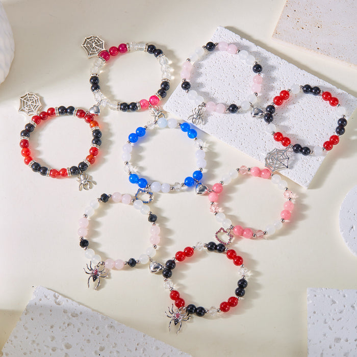 Wholesale   Heart Bracelet Handmade Beaded Adjustable Elasticity Couple Holiday Bracelet