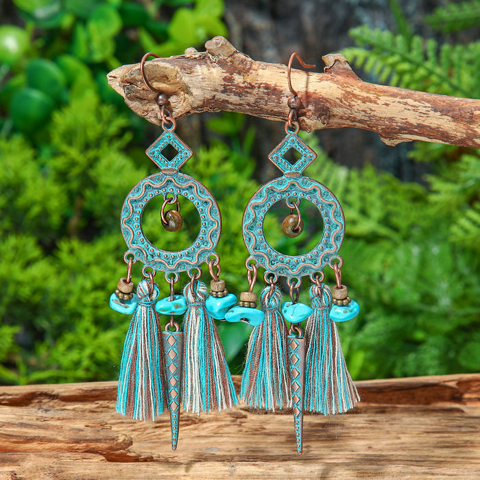 Wholesale Bohemian Vintage Tassel Earring Set Ethnic Style Fashion Accessory MOQ≥2