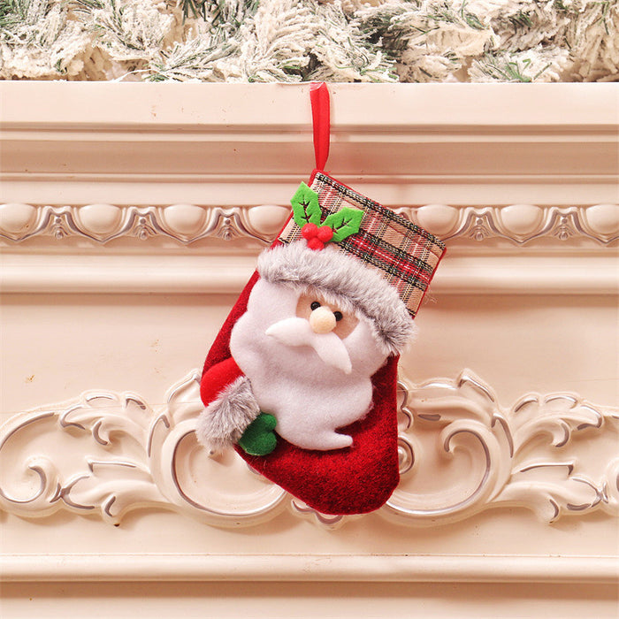 Wholesale Christmas socks Christmas socks gift bag pendant children candy bag cartoon small size gift bag decorations