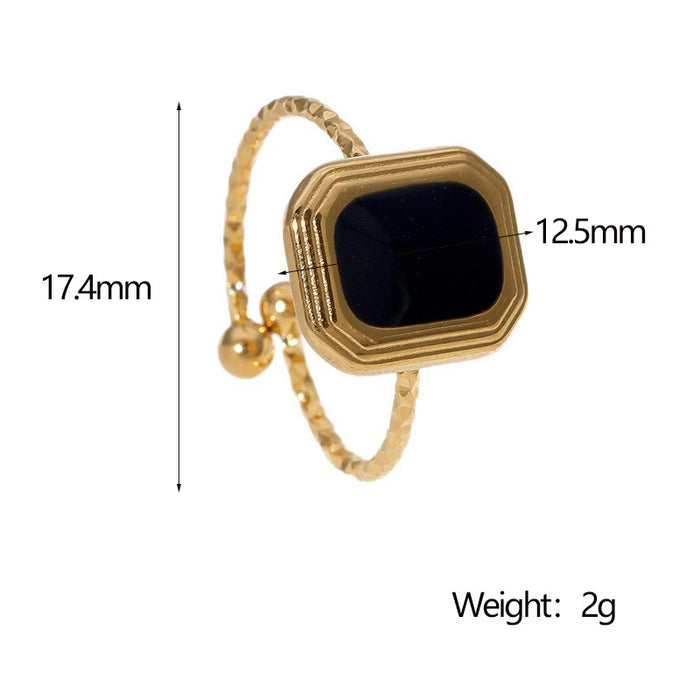 Wholesale Stainless steel fashionable square ring, simple and versatile, light luxury titanium steel jewelry