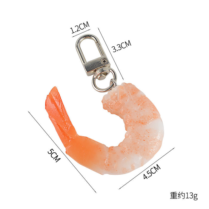 Wholesale PVC Simulated Shrimp Keychain Pendant Food Home Decor Prop MOQ≥5
