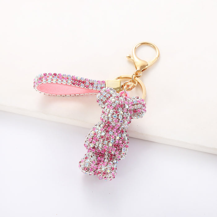 Wholesale Creative Cartoon Diamond Bear Doll Keychains JDC-KC-JFan011