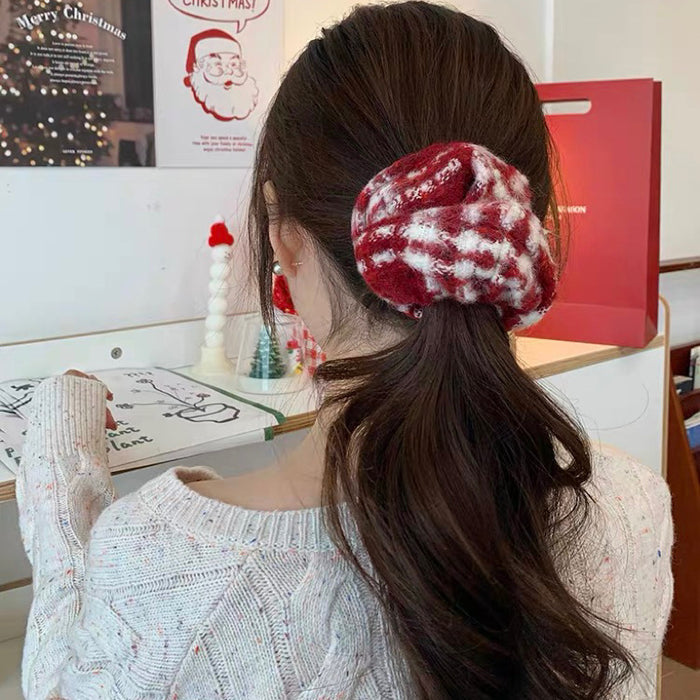 Wholesale Red Woolen Large Intestine Hair Tie JDC-HS-QZ007