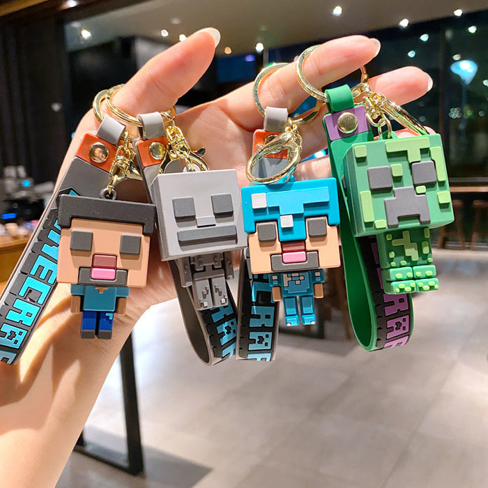 Wholesale Creative 3D Sandbox Game Keychain Couple Keychain Bag Pendant JDC-KC-ZT015