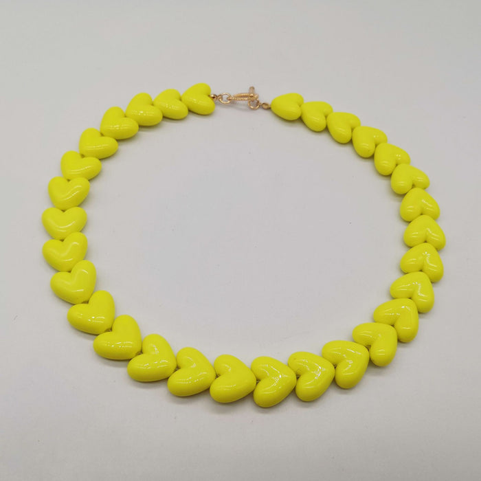 Wholesale Love Candy Macron Acrylic Resin Peach Heart Necklace