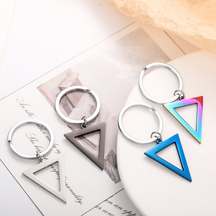 Wholesale Triangle Stainless Steel Keychain JDC-KC-JinZ006