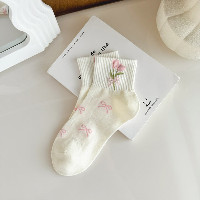 Wholesale Socks for children, pure cotton short socks, summer thin, versatile, anti odor, white, low cut