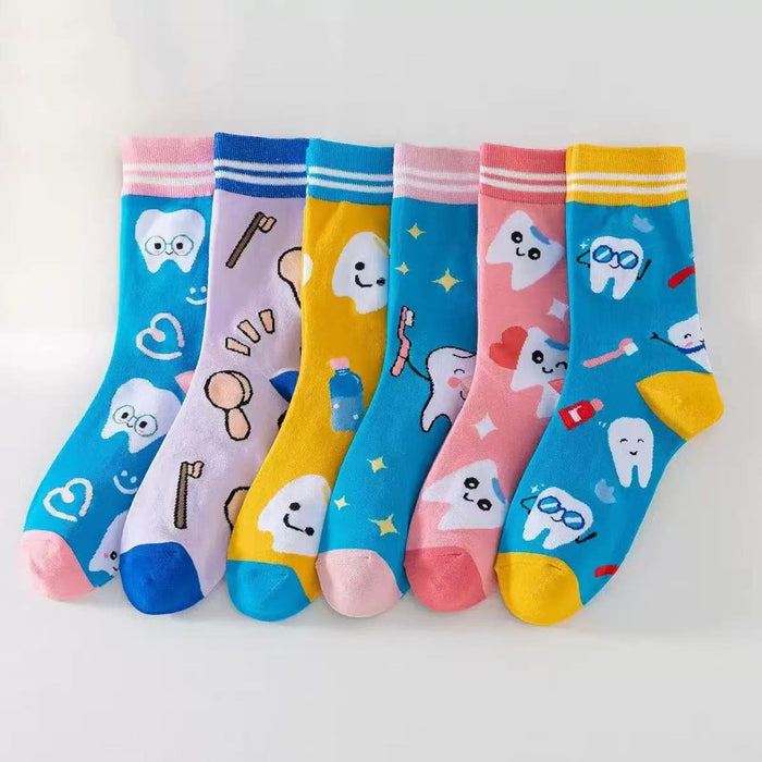 Wholesale Cartoon Teeth Pattern Socks