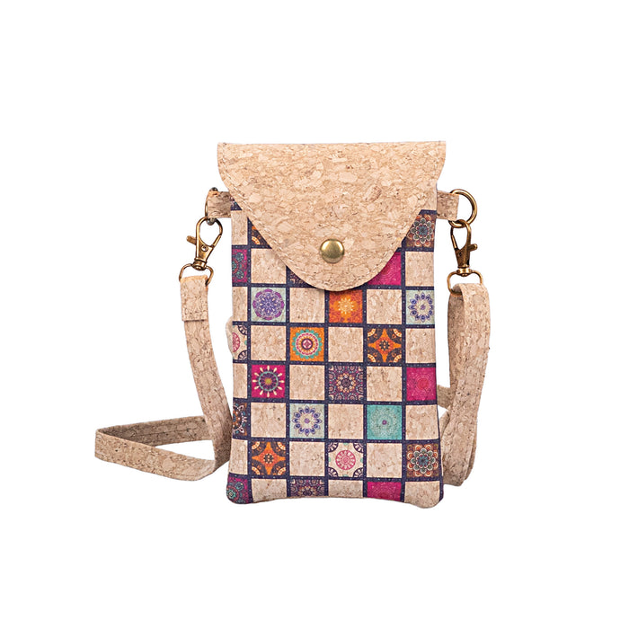 Wholesale Vintage Ethnic Style Cotton Linen Crossbody Phone Bag with Plaid Design MOQ≥10