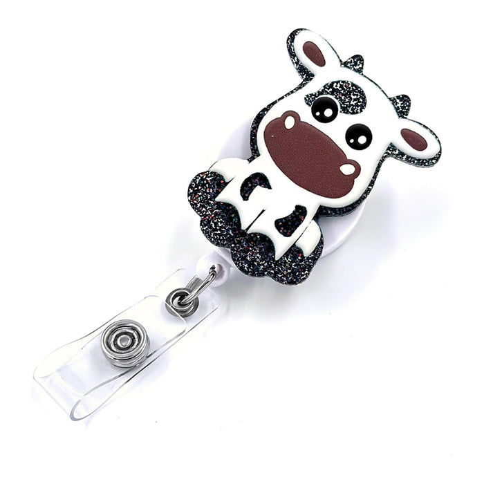 Wholesale Acrylic Easy Pull Button Kitten Cow Work Card Scroll Keychain JDC-KC-ZhuoJin006