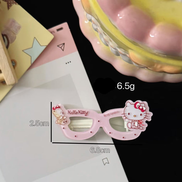 Wholesale Sweet Pink Glasses Cat Hairpin Sweet Cool Style Girl' s Heart Cute Side Duckbill Clip Hairpin Hair Accessories Clip