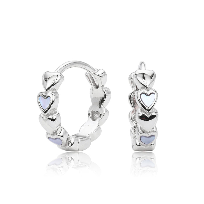 Wholesale Sterling Silver Earrings Zirconium Heart-Shaped Shell Earrings Accessible Jewelry