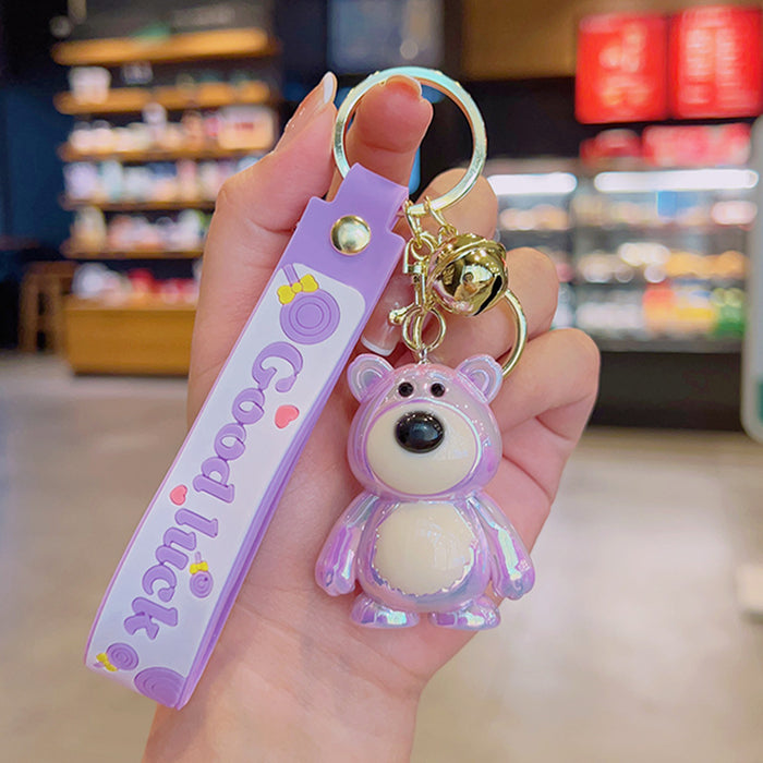 Wholesale Electroplating Creative Cartoon Cute Bear Acrylic Keychain JDC-KC-YD088