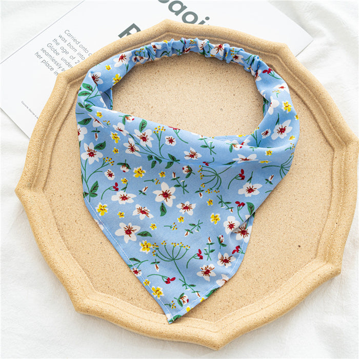 Wholesale band headscarf women's thin floral cloth triangle scarf hair accessories batch