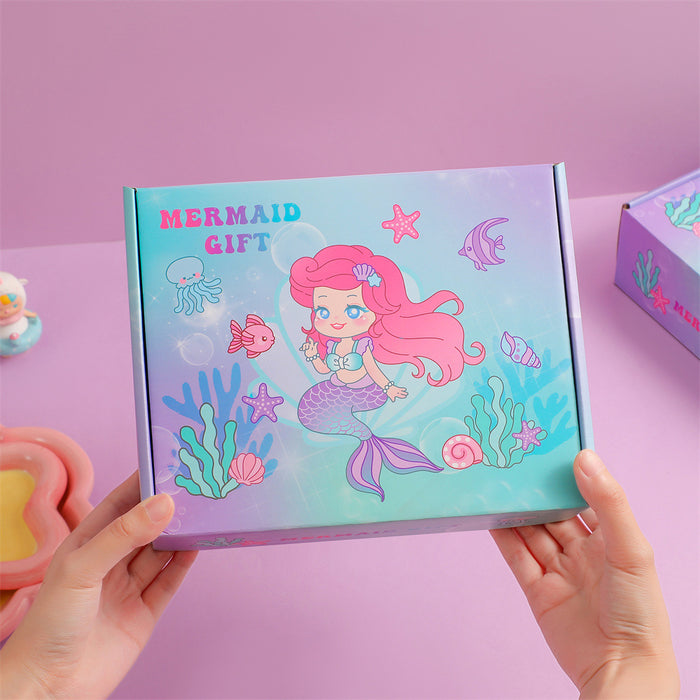 Wholesale Mermaid Tail Plush Notebook Set with Diary Bracelet and Handbag Gift Box