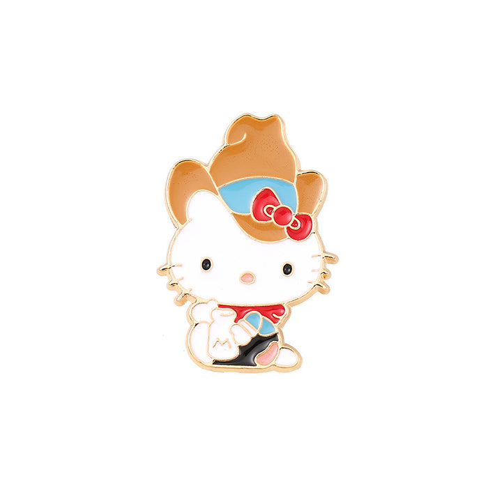 Wholesale Cartoon Cute Metal Cat Badge Brooch