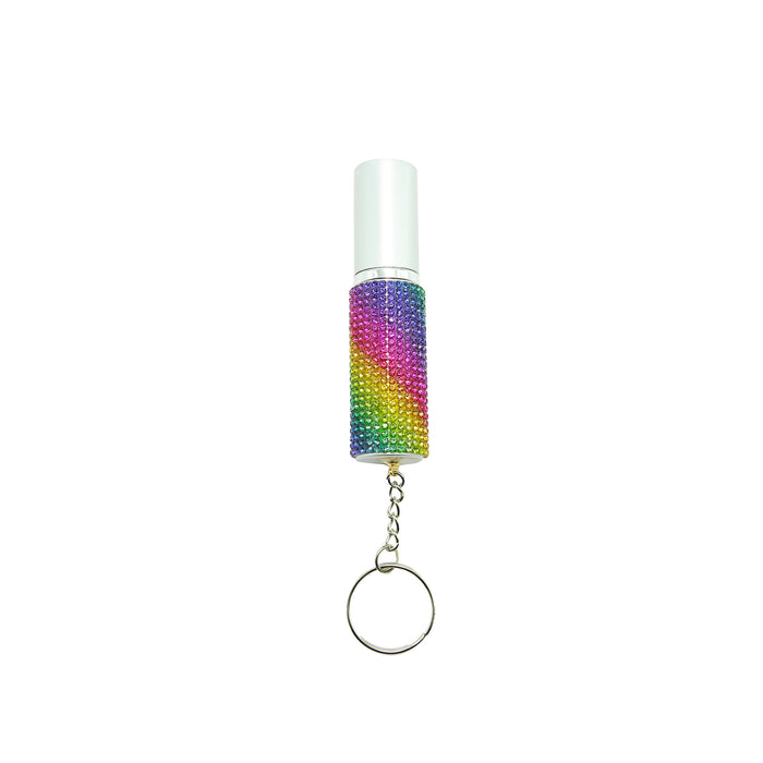 Wholesale Modern Alloy Rhinestone Perfume Bottle Keychain Pendant Portable 5Ml Atomizer Car Key Accessory For Women
