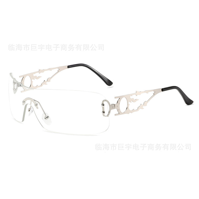 Wholesale New Fashion Sunglasses with Metal Large Frame, Personalized Borderless Integrated Sunglasses