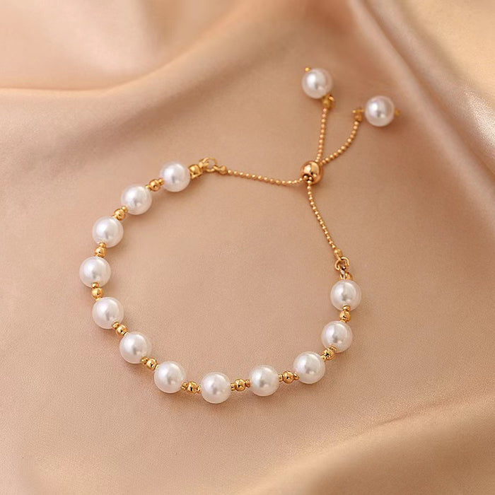 Wholesale New Fancy Pearl Ins Style Niche Design Simple Super Fairy Gentle Style Girl Bracelet JDC-BT-DX001