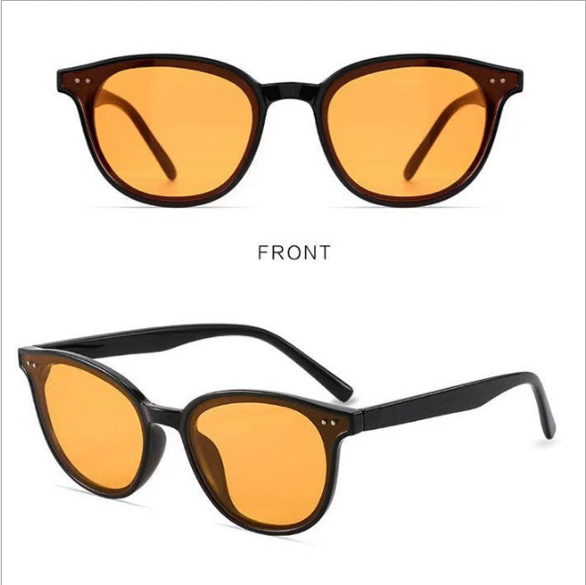 Wholesale New Retro Fashion Yellow Film Same Style Sunglasses Personalized Trendy Sunglasses Sunglasses Sunglasses